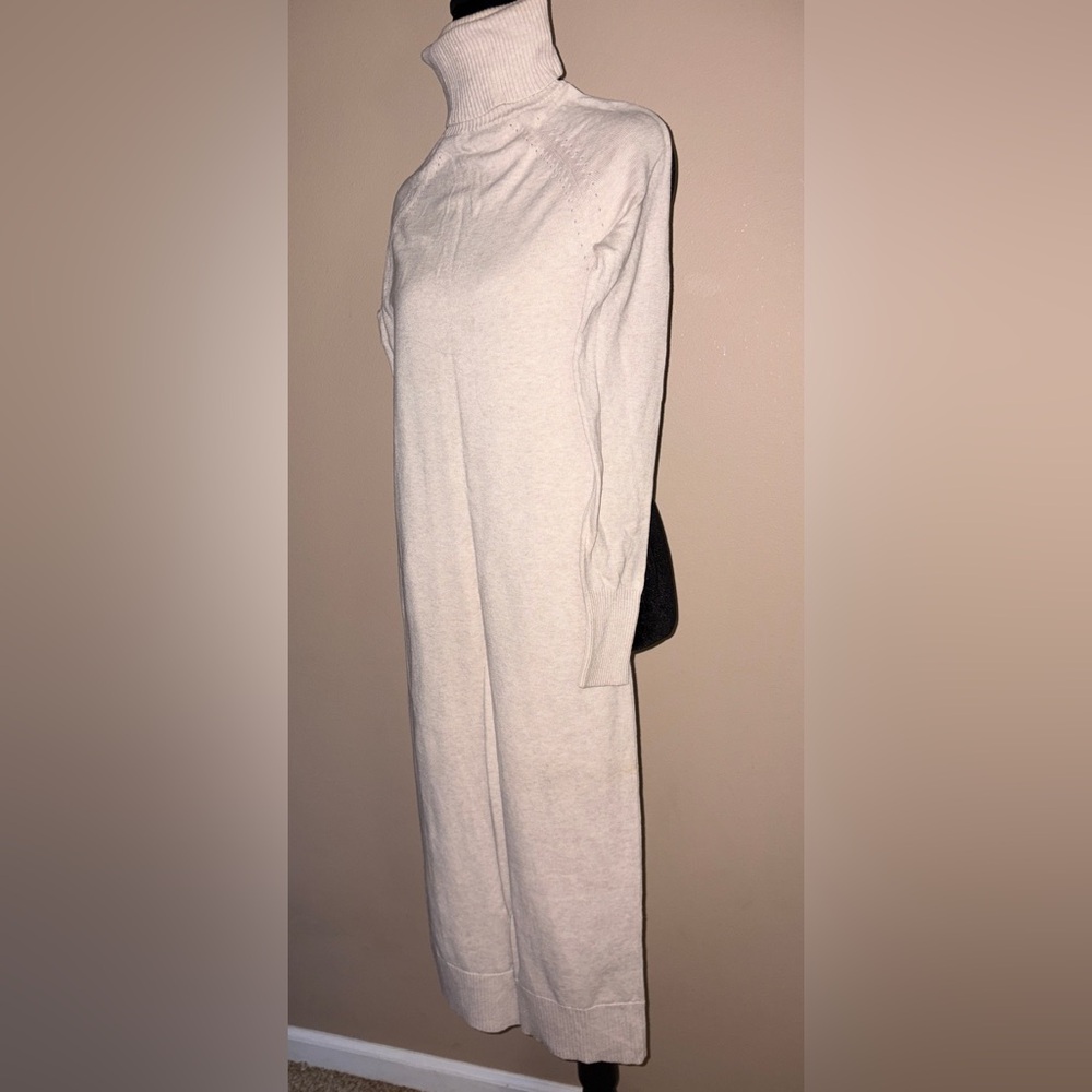 Moda International Cream Long Sleeve Turtle Neck Dress - Picture 6 of 7